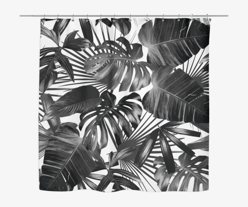 Wild Palm Shower Curtain - Black And White Palm Tree, transparent png #1730856