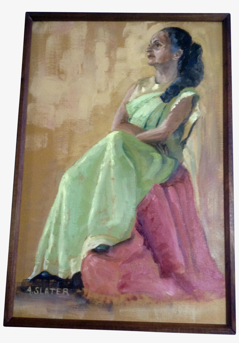 A Slater, Oil Painting, Portrait Of A Sitting Hindu - Painting, transparent png #1731165