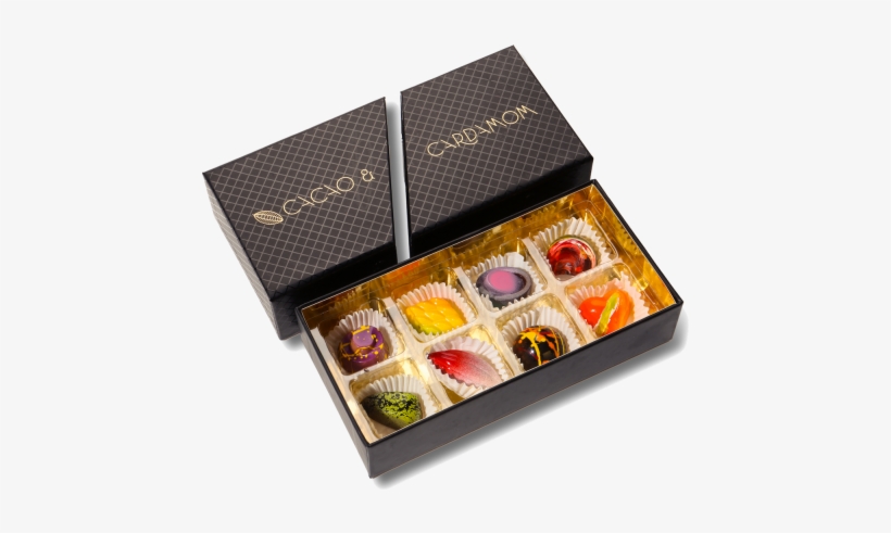 The 8 Piece Little Black Box Of Signature Chocolates - Cacao & Cardamom Chocolatier Galleria, transparent png #1732019