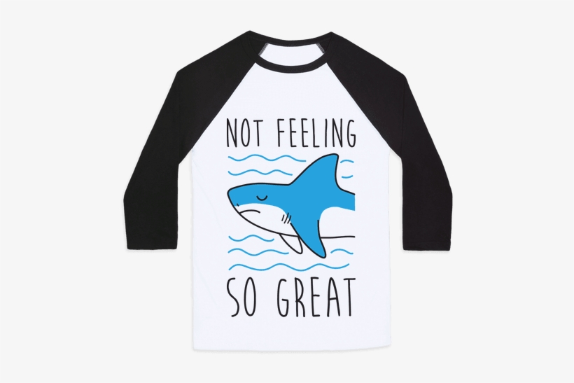 Not Feeling So Great Shark Baseball Tee - Headless Horseman Black And White, transparent png #1732083