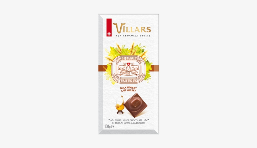 Villars Swiss Milk Chocolate Bar Filled With Whiskey - Chocolat Lait Larmes Whisky Pur Malt Villars Maître, transparent png #1732515