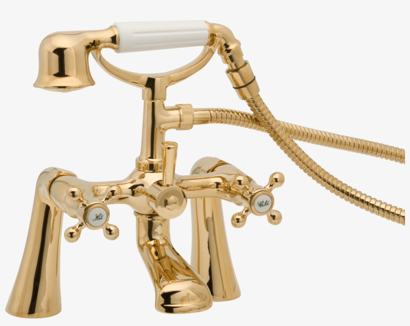 Download - Deva Tud03/501 Tudor Gold Bath Shower Mixer, transparent png #1732724