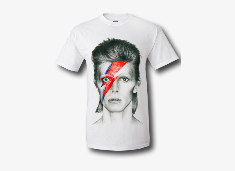 David Bowie Aladdin Sane T-shirt Featuring Pencil Drawing - David Bowie T Shirt Uk, transparent png #1733157
