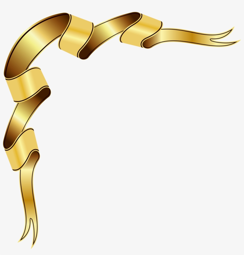 Gold Border Png Vector Images Photo - Ribbon Photoshop, transparent png #1733224