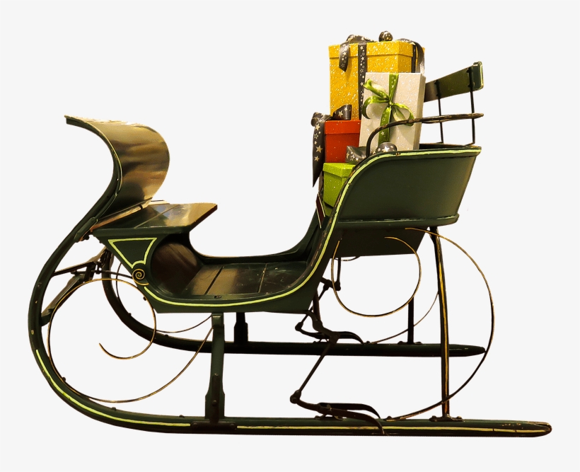 Santa Claus Sleigh - Weihnachts Schlitten Png, transparent png #1733976