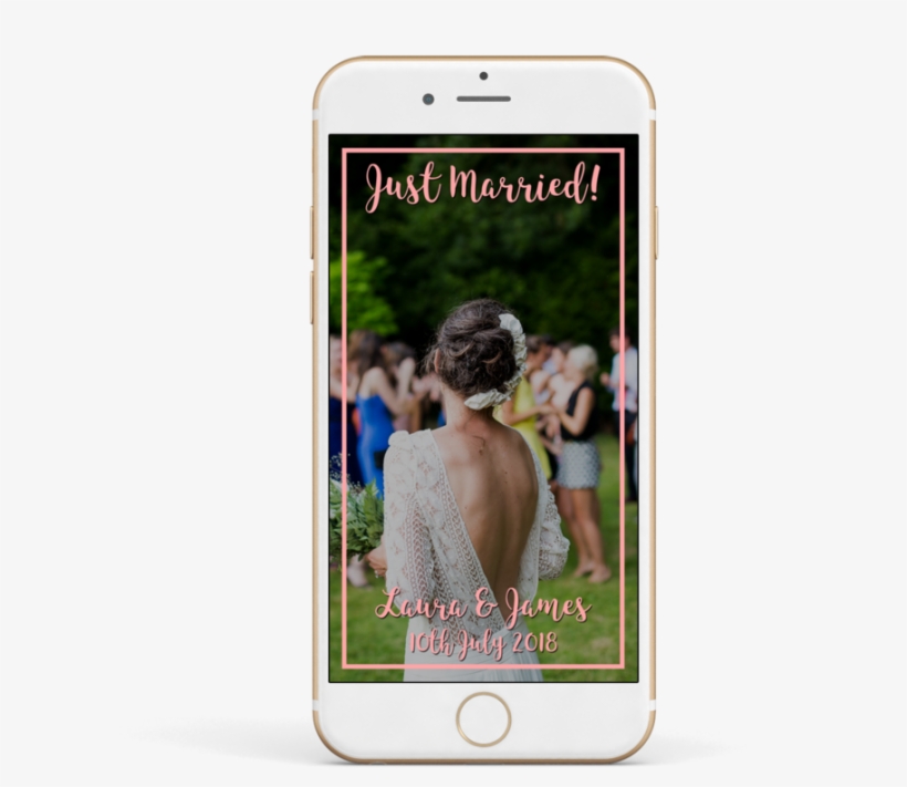 Just Married Blush Pink With Border, transparent png #1734200