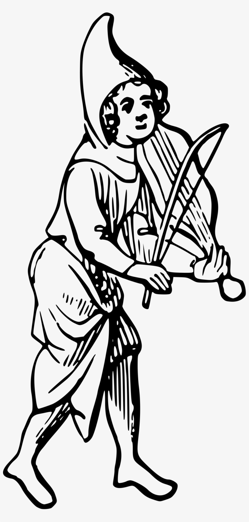 Clipart Anglo Saxon Minstrel Big Image Png - Medieval Minstrel Illustration, transparent png #1734251