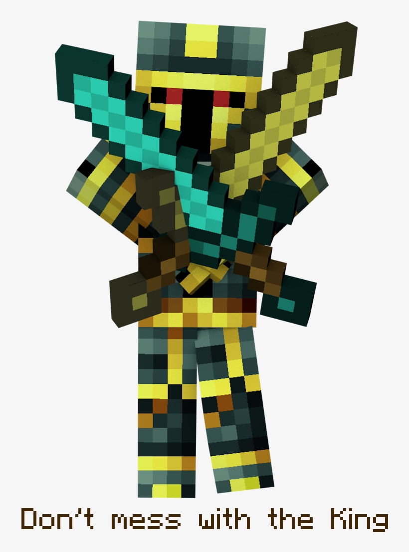 1391296420 King - Minecraft Crossed Diamond Swords, transparent png #1734462