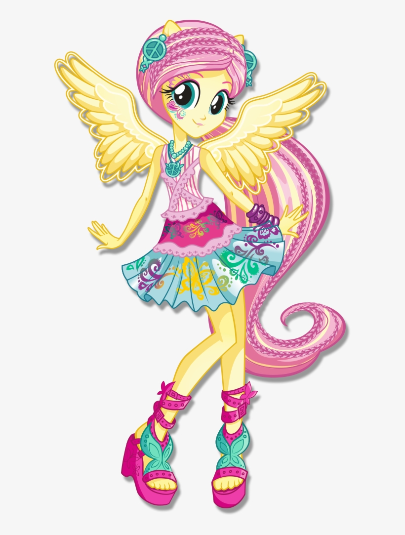 Fluttershy Rainbow Rocks Character Bio Art 2 - Mlp Eg Fluttershy Rainbow Rocks, transparent png #1734834