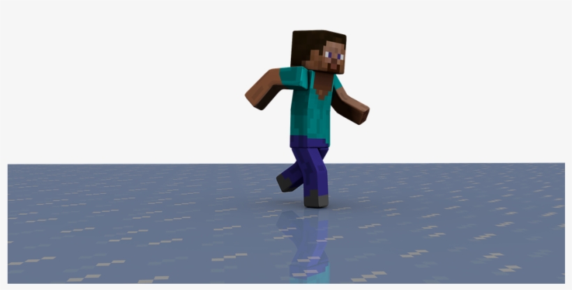 Minecraft Block Ice Steve Run Reflection Lego Free Transparent Png Download Pngkey