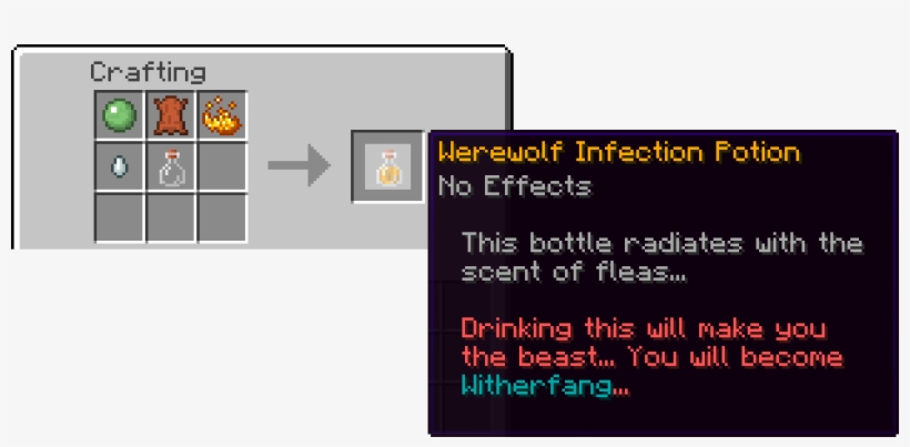 It Is Unknown As Of Yet Where They Might Be Lying Around - Minecraft Werewolf Infection Potion, transparent png #1734927