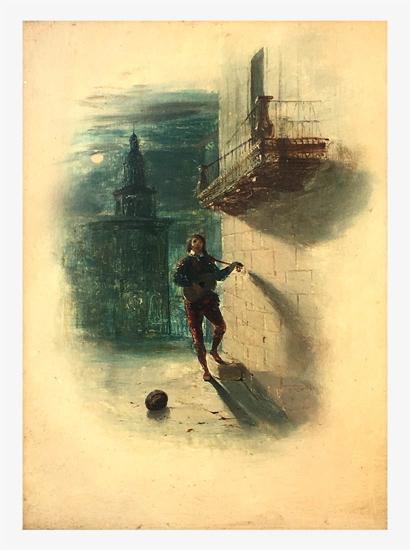 Unknown Artist Romantic "moonlight Serenade" - Painting, transparent png #1735008