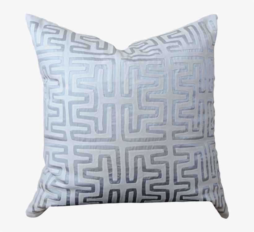 Azulina Home Metallic Silver Mola Pillow - Cushion, transparent png #1735141