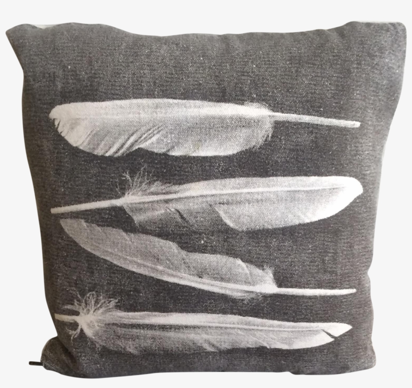 Archival Decor Feather Print Pillow - Feather Print Pillow, transparent png #1735158