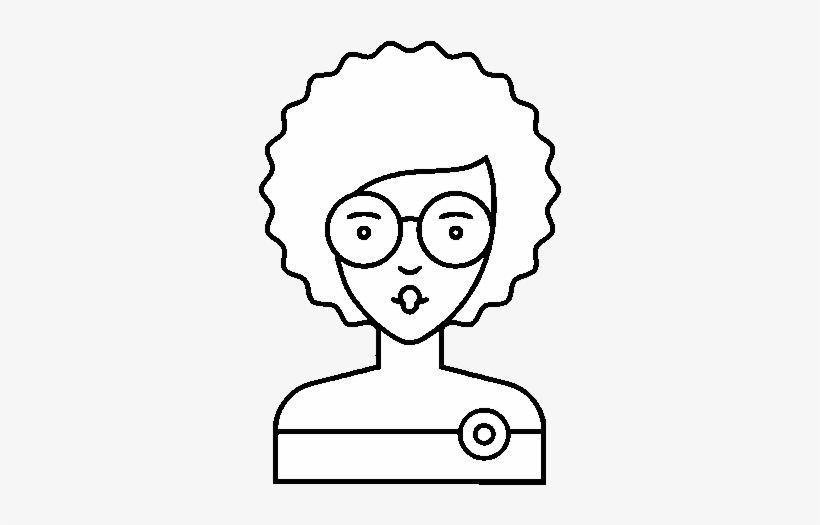 Girl With Curly Hair Coloring Page - Free Vector, transparent png #1735459