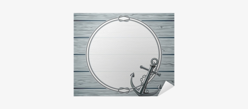 Nautical Card With Frame Of The Rope And Anchor Poster - Frame Nautical Border Clip, transparent png #1736018