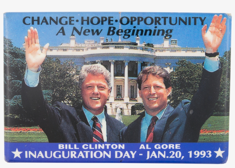 Clinton Gore Inauguration Day Political Button Museum - Clinton On His Inauguration Day, transparent png #1736847