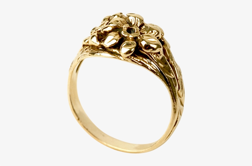 Flower Design Gold Ring Png Image - Кольцо На Прозрачном Фоне, transparent png #1736947