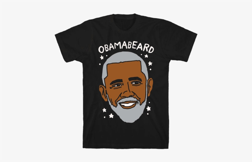 Obamabeard White Print - T-shirt, transparent png #1737214