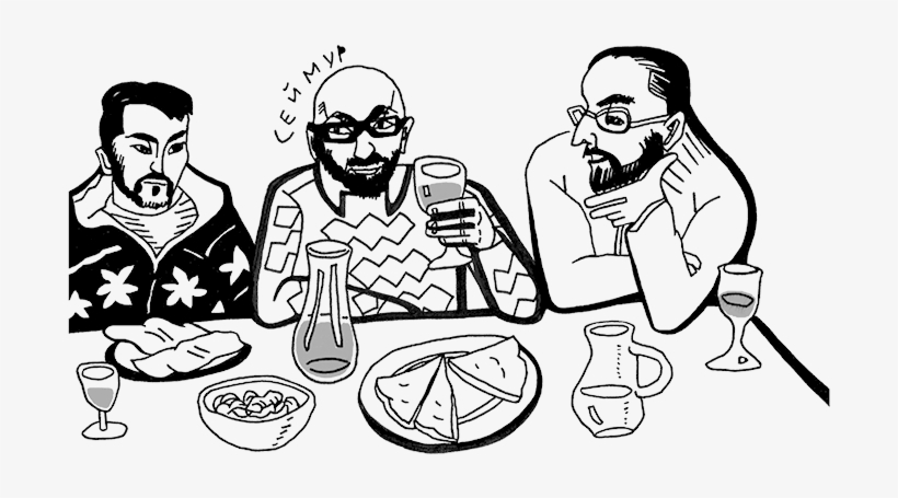 Drawing Of Seymur And Friends Eating - Drawing, transparent png #1737474