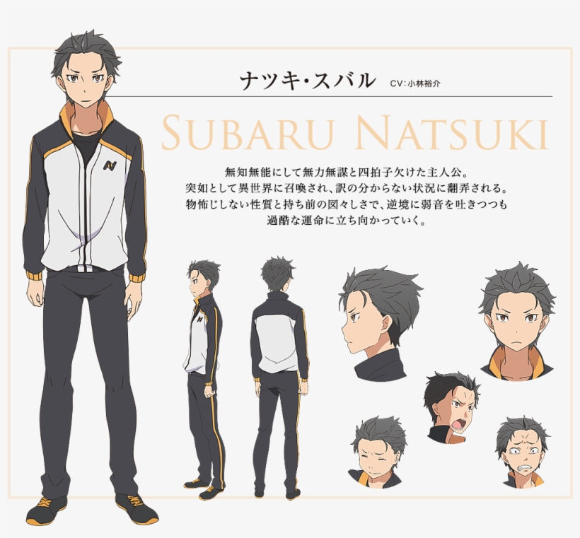 Natsuki Subaru Character Art - Re Zero Main Character, transparent png #1737619