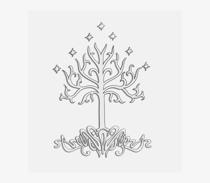 Tree Of Gondor By Elinah-d4xc3wf - White Tree Of Gondor, transparent png #1738330