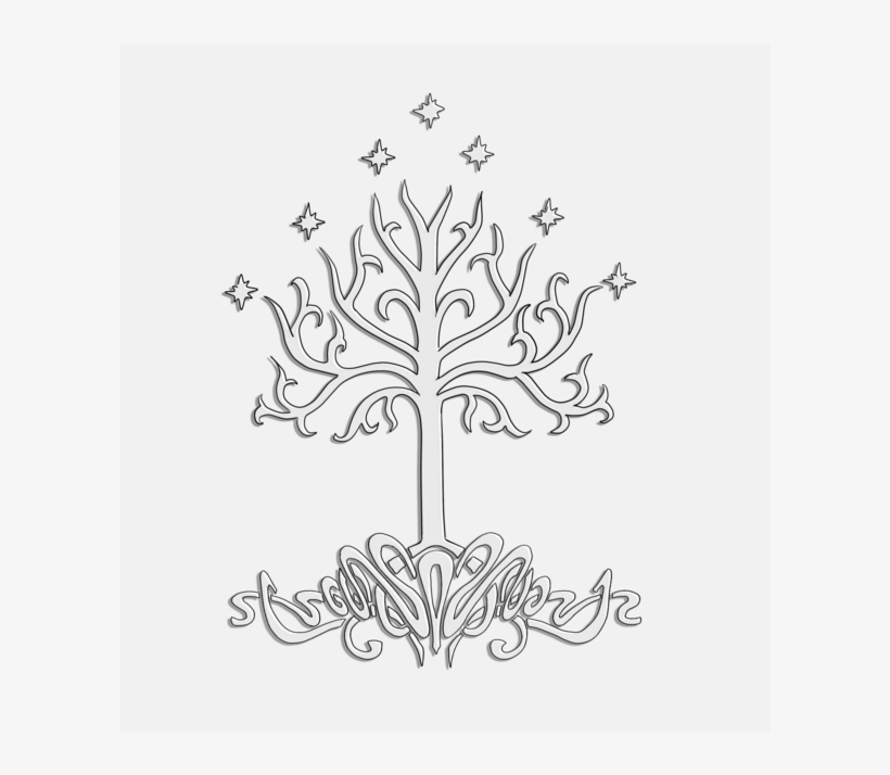 Tree Of Gondor By Elinah-d4xc3wf - White Tree Of Gondor, transparent png #1738330