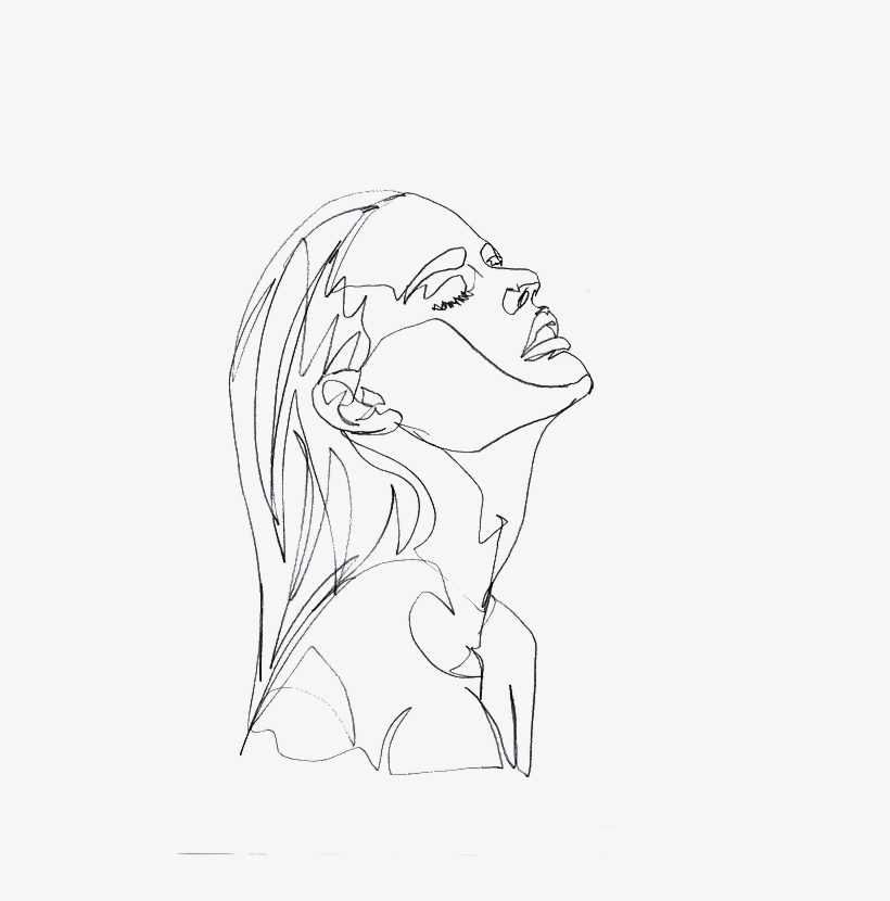 Line Drawing Credit To Artist - One Line Portrait Drawing, transparent png #1738445