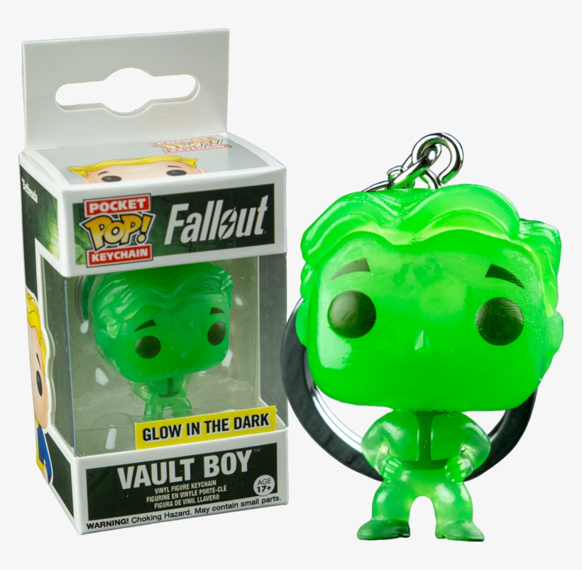 Vault Boy Green Glow In The Dark Pocket Pop Vinyl Keychain - All Fallout 4 Pop Vinyl Figures, transparent png #1738522