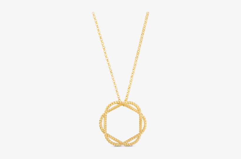 18k Yellow Gold Circle Pendant - Roberto Coin New Barocco Collection, transparent png #1738716