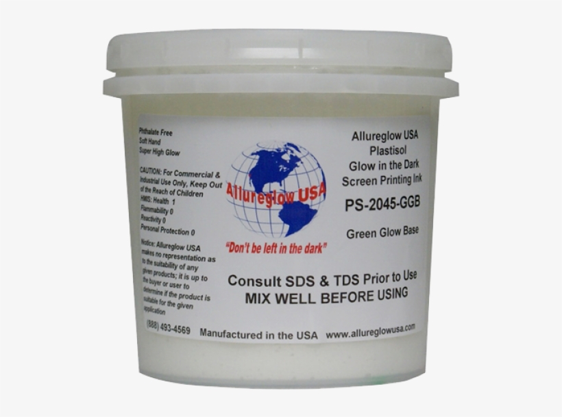 Allureglow Plastisol Ink Glow In The Dark Pale Green/ - Plastisol, transparent png #1738937