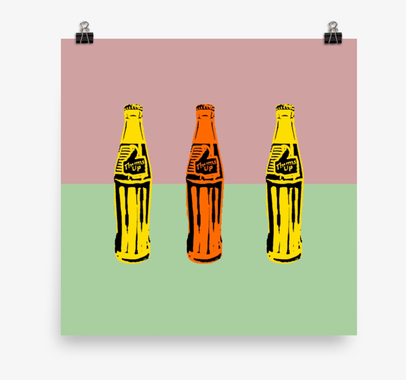 Thums Up Pink/mint Pop Art - Glass Bottle, transparent png #1739377