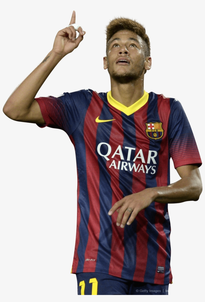 Neymar Looking Up - Lionel Leo Messi Autographed Signed Barcelona Nike, transparent png #1739623