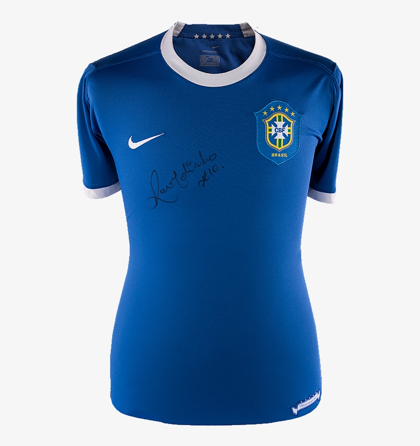 Maillot Extérieur Brésil Coupe Du Monde De La Fifa - Ronaldinho Front Autographed Brazil 2006 Away Shirt, transparent png #1739846