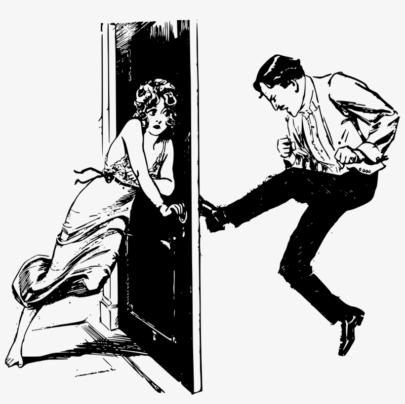 Big Image Man Kicking Door Free Transparent Png Download