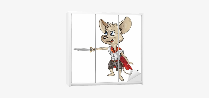 Cartoon Mouse With A Sword Wardrobe Sticker • Pixers® - Clip Art, transparent png #1740763