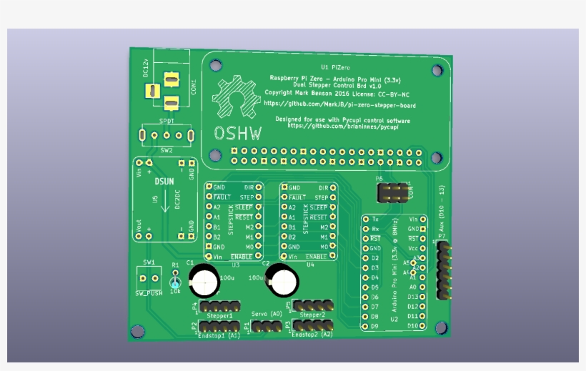 Pi Zero Stepper Board Front - Electronic Component, transparent png #1741110