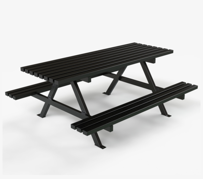 A Frame Picnic Table - Black Picnic Table Png, transparent png #1741165