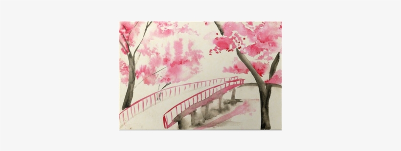 Bridge Among Cherry Blossoms, Chinese-style Landscape - Paisajes De China Flores, transparent png #1741437