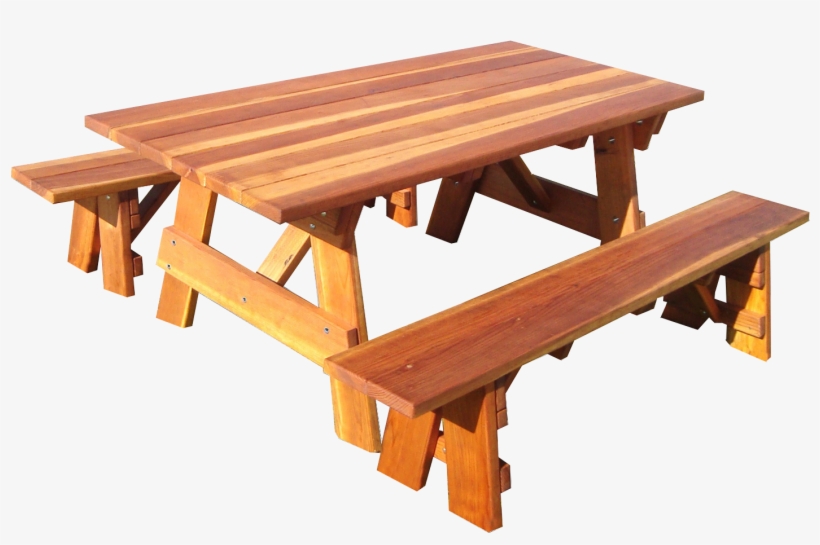 Outdoor 1905 Super Deck Finished 6 Ft - Redwood Picnic Table, transparent png #1741530