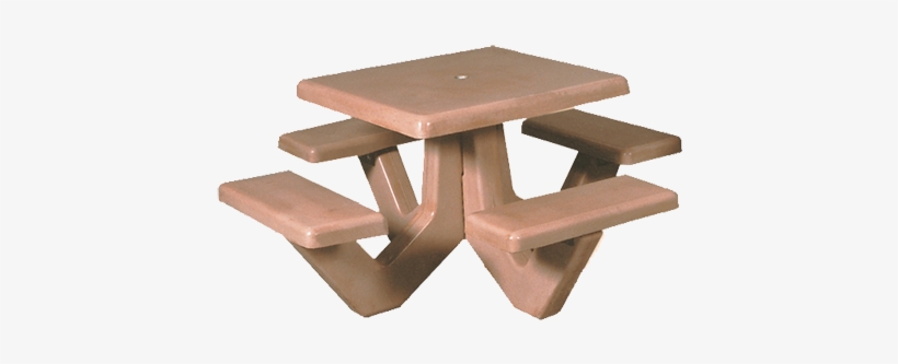 Concrete Square Top Table - Picnic Table, transparent png #1741920
