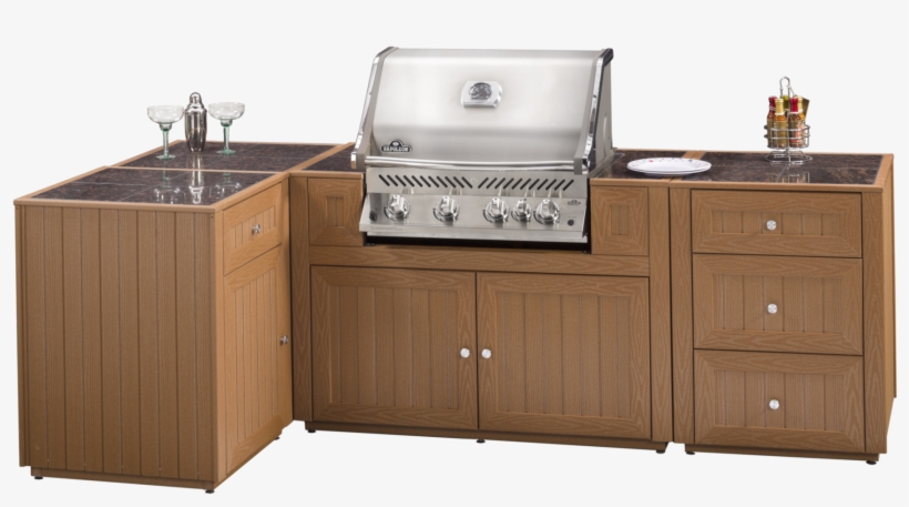 Outdoor Kitchen With Inset Grill And Storage - Outdoor Kitchen Png, transparent png #1742645