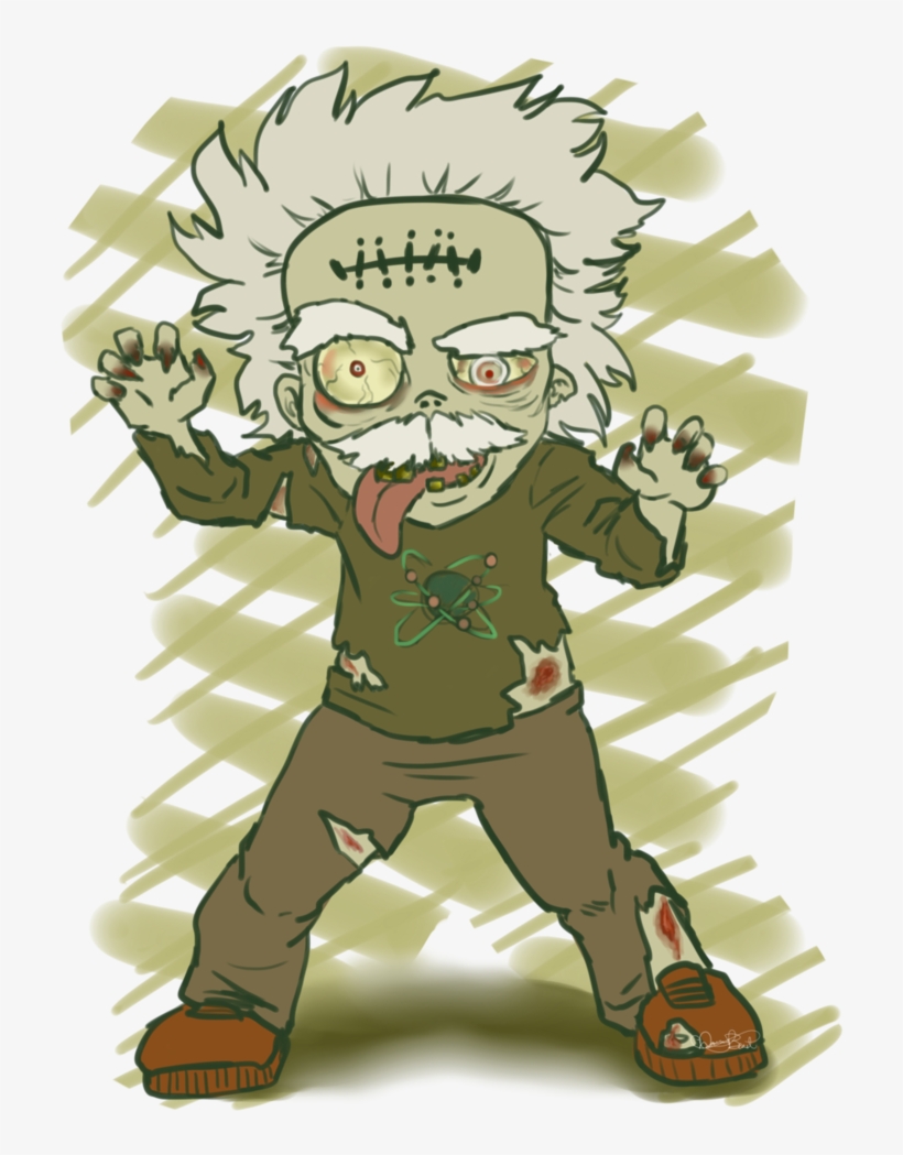 Zombie Albert Einstein By Danraybeast On Deviantart - Einstein Chibi, transparent png #1742862