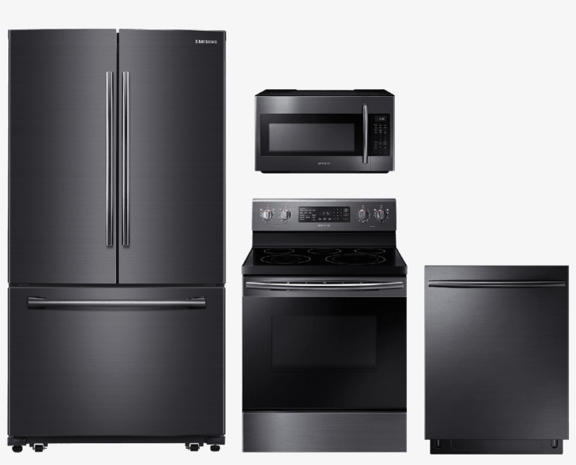 Samsung 4 Piece Kitchen Package Black Stainless Steel - Samsung (appliances) Sug-kit Samsung Black Stainless, transparent png #1743746
