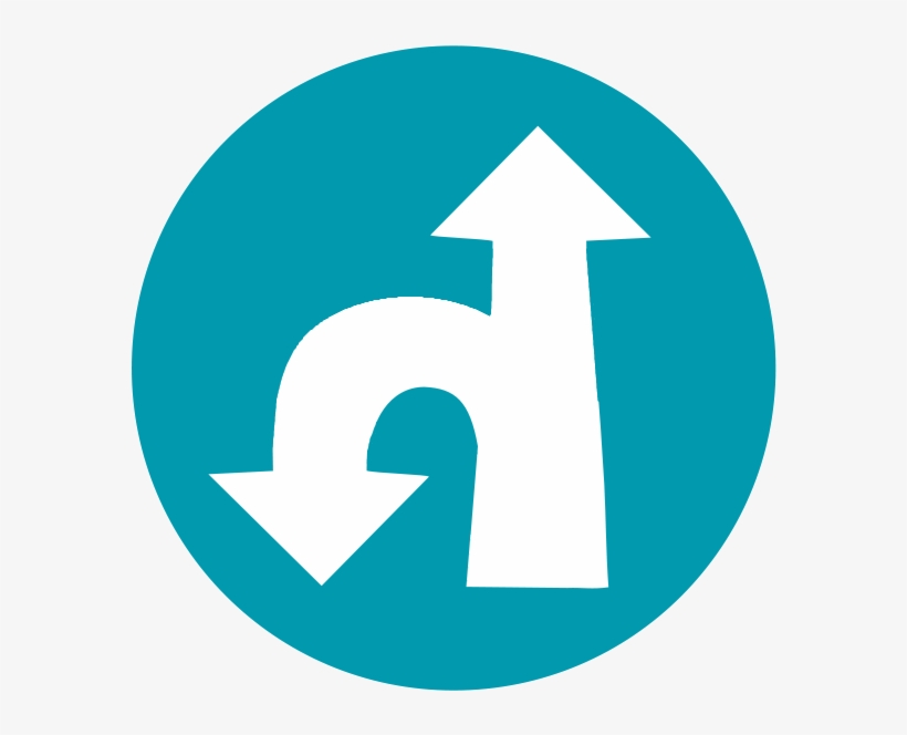 U-turn Left Straight Ahead - Tourist Attraction Icon, transparent png #1744133