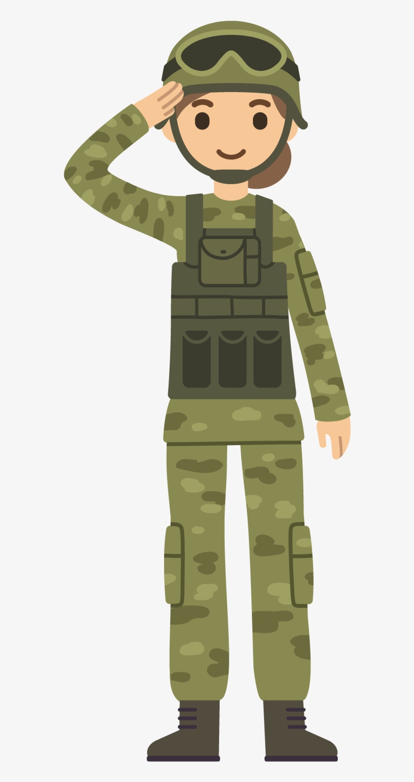 Soldier Salute Cartoon Wearing A Uniform Transprent - Cartoon Soldier, transparent png #1744187