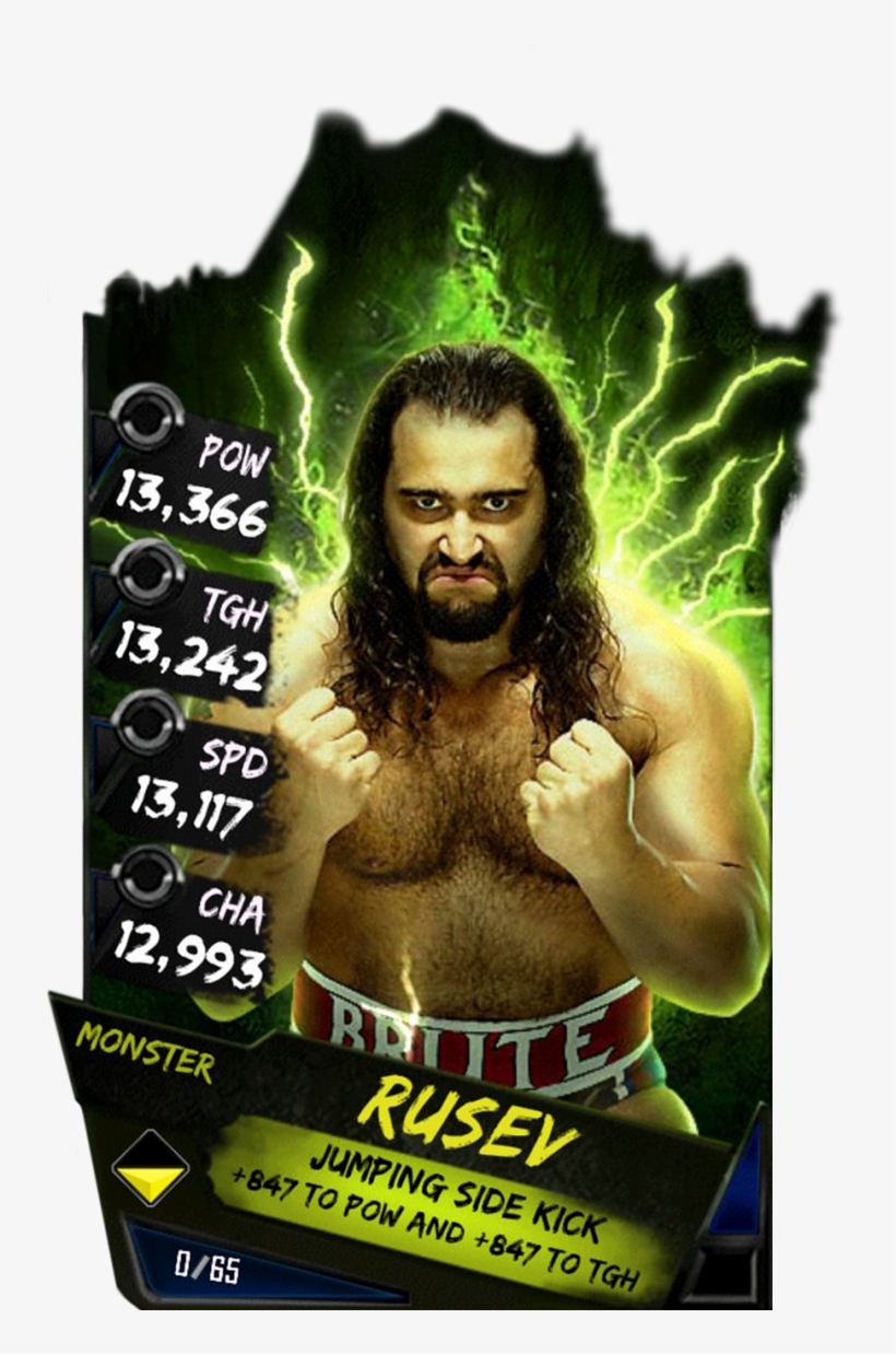 Rusev S4 17 Monster - Wwe Supercard Monster Cards, transparent png #1744560