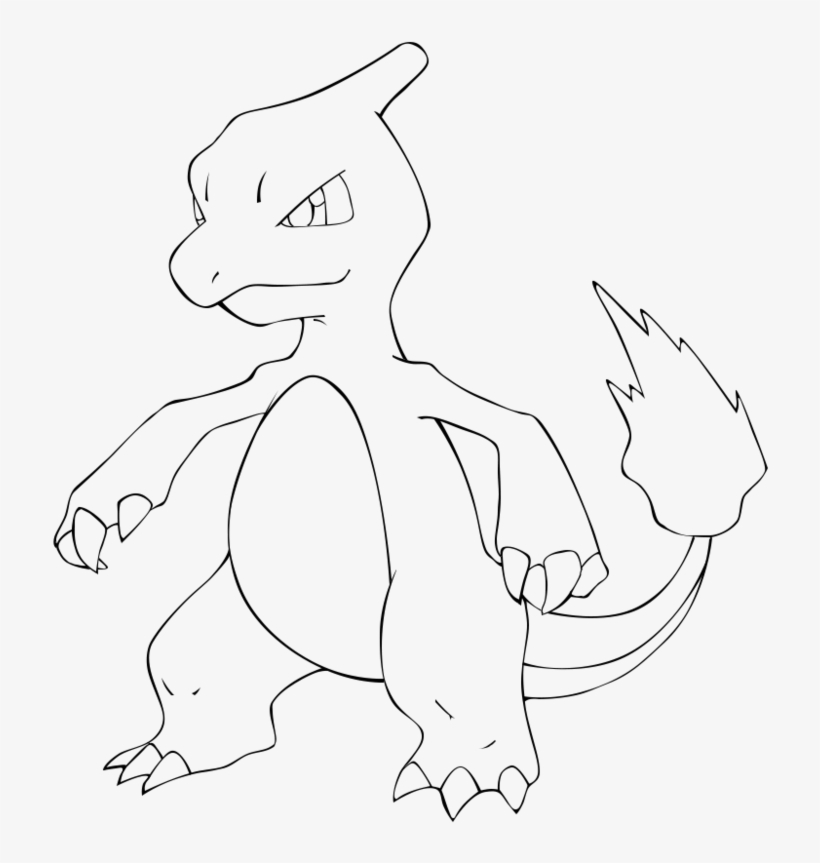 Clip Freeuse Download Charmeleon Drawing Easy - Pokemon Charmeleon Coloring Pages, transparent png #1745056