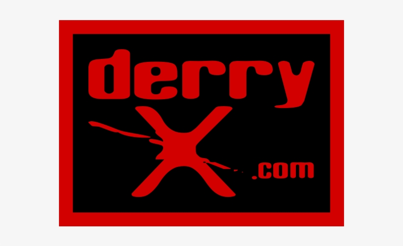 Derryx Logo Red Border Red Text Black Fill - Red, transparent png #1745338