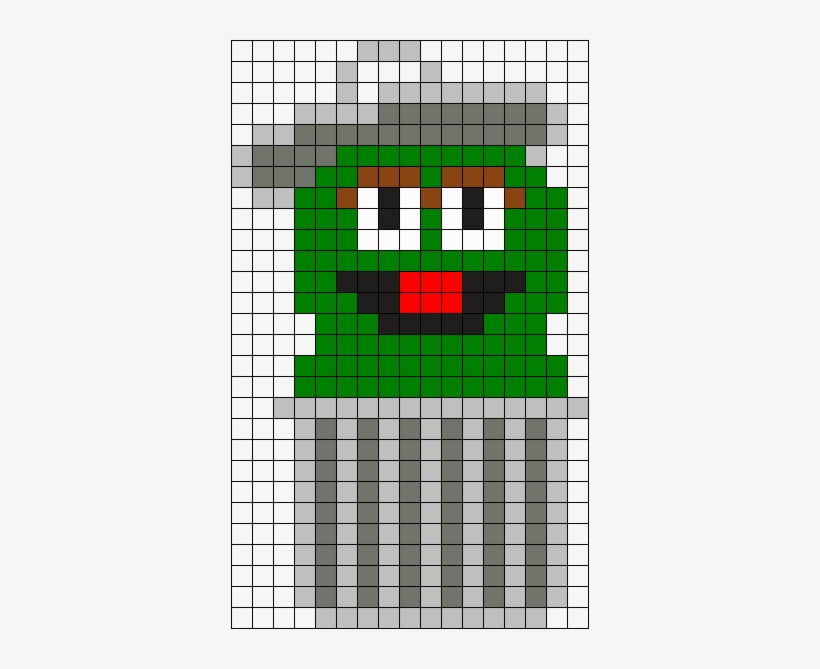 Oscar The Grouch Perler Bead Pattern / Bead Sprite - Fictional Character, transparent png #1746068